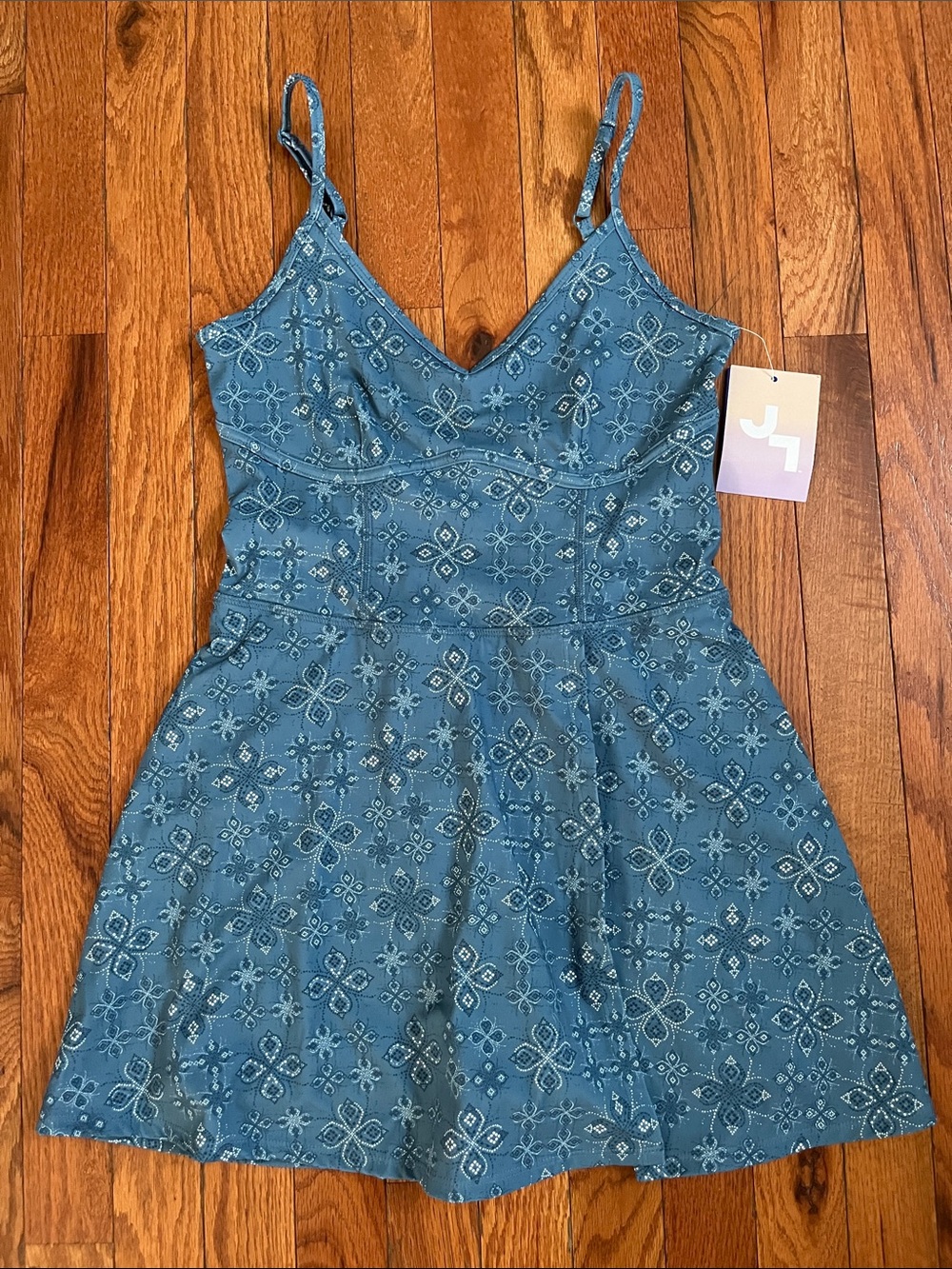 JoyLab Blue Paisley Printed Spaghetti Strap Dress